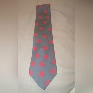 Vintage Perry Ellis red polka dot silk tie